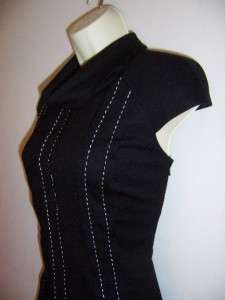   Black Cap Sleeve Ponte Knit Lined Career/Cocktail Dress 10 NWT  
