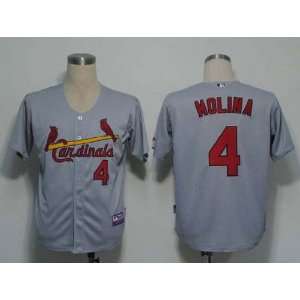 2012 St. Louis Cardinals #4 Yadier Molina MLB Authentic Grey Cool Base 