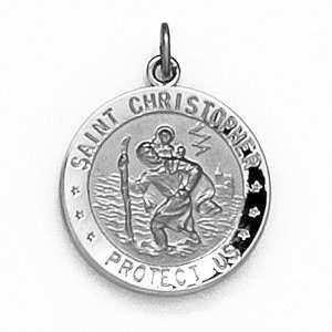 St. Christopher USAF Medal 18mm & Chain   Sterling Silver