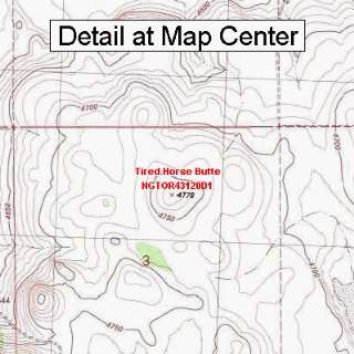 USGS Topographic Quadrangle Map   Tired Horse Butte, Oregon (Folded 
