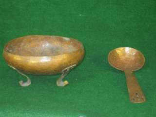 ART CRAFTS HAND HAMMERED COPPER Mission SPOON & BOWL  