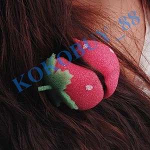 6017 6 Strawberry Soft Sponge Hair Curler Roller Balls  
