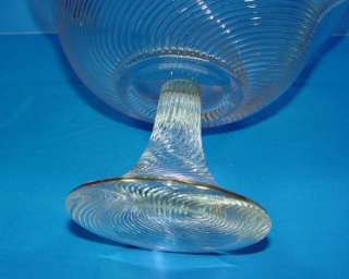 Elegant Spiral Swirl Crystal Pedestal Compote Bowl Dish  