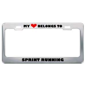 My Heart Belongs To Sprint Running Hobby Sport Metal License Plate 