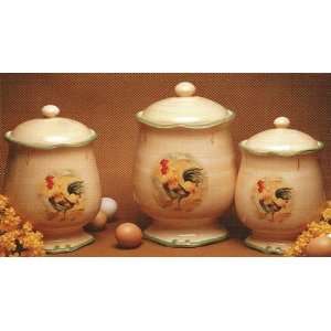   Ceramic Royal Rooster Collection Canister Set  Kitchen