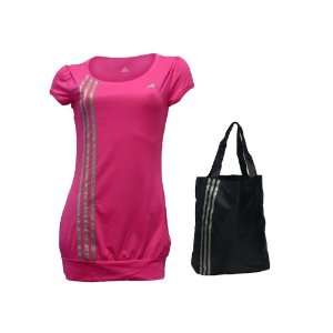  Adidas Womens Cerise Gym T Shirt Top & Bag  P90273: Sports 