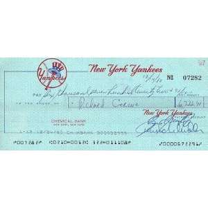  Rick Cerone Yankees signed autographed Payroll Check   MLB 