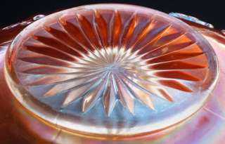   GRAPE & CABLE MARIGOLD CARNIVAL GLASS TABLE PUNCH BOWL & BASE  