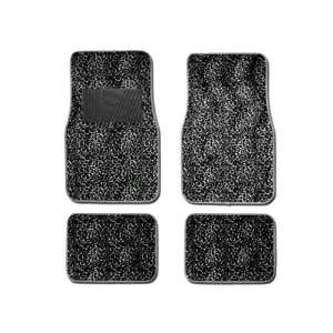   Rear Animal Print Carpet Floor Mats   Cheetah black& white: Automotive