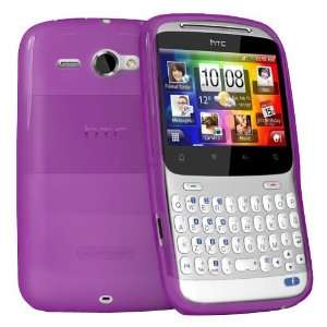   Purple Rubber Gel Skin Case for HTC Cha Cha: Cell Phones & Accessories
