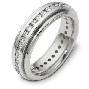  Platinum SPINNING Wedding Band Ring with 32 Diamonds   6 