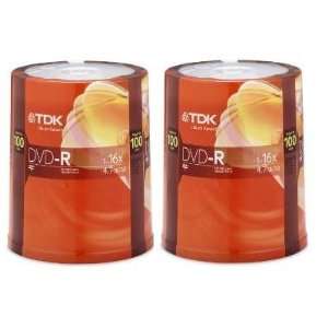 TDK DVD R 100 Spindle 2PK Total 200 Disks