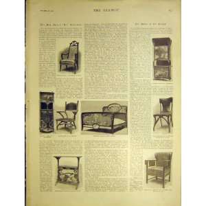   French Art Furniture Cabinet Chait Bedstead Print 1901