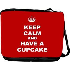 Rikki KnightTM Keep Calm and have a Cupcake   Red Messenger Bag   Book 