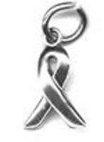 BB CCSP 10 Cancer Awareness Ribbons Silver Plated  