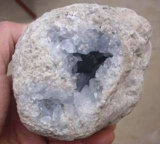   Natural Baby Blue Celestite Quartz Crystal Cluster Geode Original.AAA