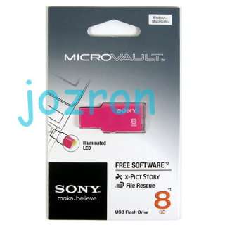 Sony Microvault USM M 8GB 8G USB Flash Drive Pen Pink  