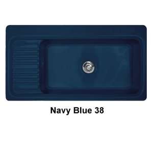 59438 Navy Blue Sakonnet Sakonnet Single Bowl Self Rim Kitchen Sink 