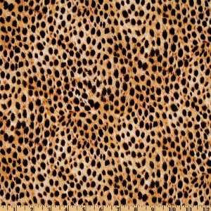  44 Wide Wild Side Cheetah Black/Tan Fabric By The Yard 