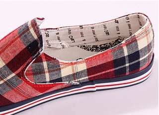 New Checks Embellished Fashion Mens Shoes Red Sneakers  