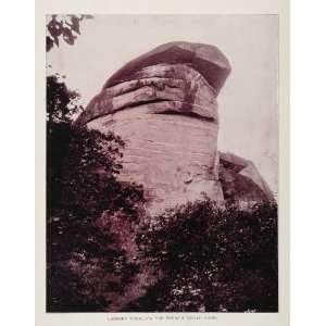   Chimney Rock Formation French Broad River NC   Original Duotone Print