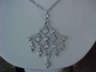 HOLLYWOOD GLAMOUR Signity CZ CHANDELIER Necklace 19 21  