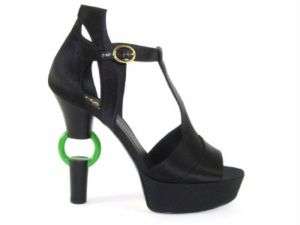 09 CHANEL RUNWAY Black Ring Heel Platform Shoe 40 NIB  