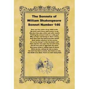   A4 Size Parchment Poster Shakespeare Sonnet Number 146: Home & Kitchen