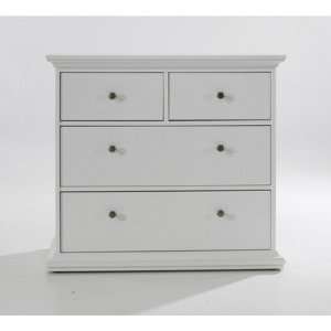  Somerset Four Drawer Chest in White: Furniture & Decor