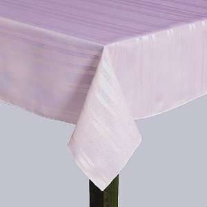 Essential Home Stain Resistant Striped Tablecloth, Light Purple (Oval 