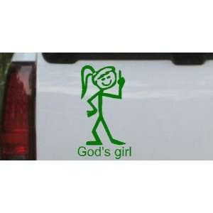 Gods Girl Christian Car Window Wall Laptop Decal Sticker    Dark Green 