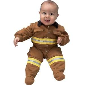 Lets Party By Aeromax Jr. Fire Fighter Suit Tan Infant Costume / Brown 