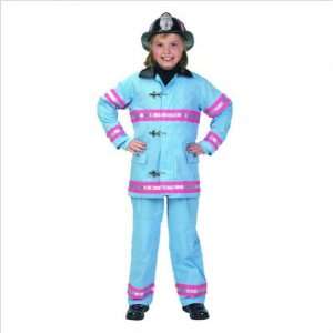  Jr. Fire Fighter Suit Costume in Blue / Pink Size Size 4 