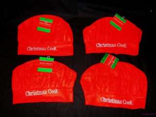 Christmas Felt Cook Santa Chef Hat Lot Of 4 NEW  