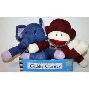   Classics Sock Toy Plush Doll   Blue Elephant Red Monkey: Toys & Games