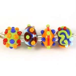    Handmade Bright Colors Lampwork Bead Set Arts, Crafts & Sewing