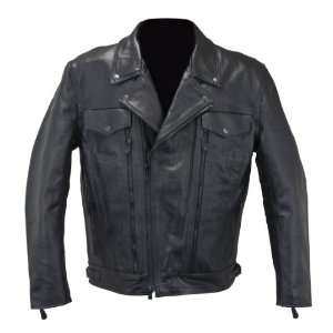  Mossi Ventilator Leather Jacket, Black, 2XL: Automotive