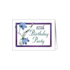  65th Birthday Party Invitations Bluebell Flowers Card 