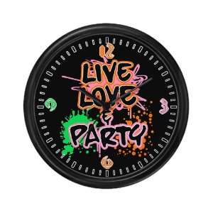    Wall Clock Live Love and Party (80s Decor) 