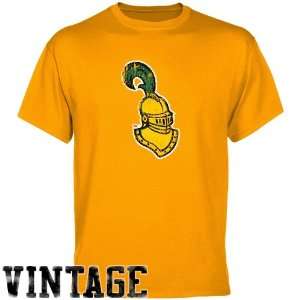NCAA Clarkson Golden Knights Gold Distressed Logo Vintage T shirt