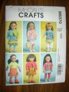 18 Doll American Girl Summer Outfits New McCalls 6370 Pattern 
