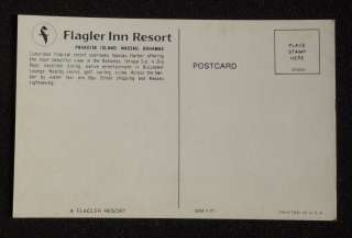   ? Flagler Inn Resort Paradise Island Nassau Bahamas Postcard  