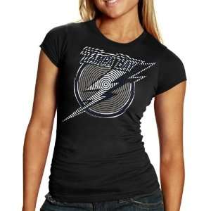   Bay Lightning Ladies Black Spiro Foil Logo T shirt