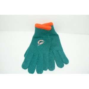  NFL Miami Dolphins Adult Size Knit Gloves Sports 