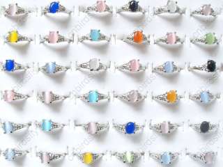 ring wholesale mixed lots 100 cat eye silver tone rings  