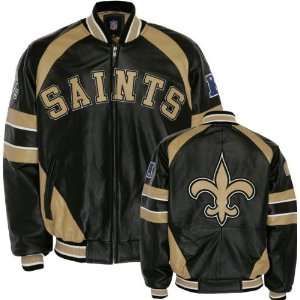 New Orleans Saints Pig Napa Leather Varsity Jacket  Sports 