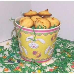 Scotts Cakes 2 lb. Coconut Macaroon Cookies in a Yellow Bunny Pail 