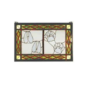   17.5H Deer & Cougar Tracks Stained Glass Window: Home Improvement