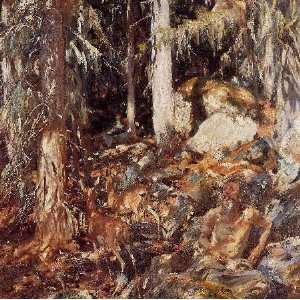   , painting name The Hermit, by Sargent John Singer