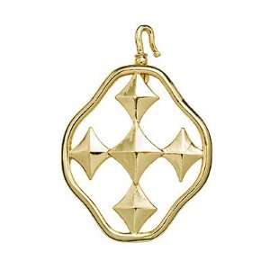   Gracewear Statement Shield of Faith Pendant, Gold Plated, Cross Medal